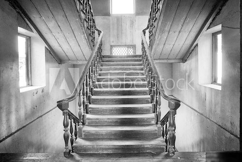 Ancient stairs Colonial style in abandoned house  Schody Fototapeta