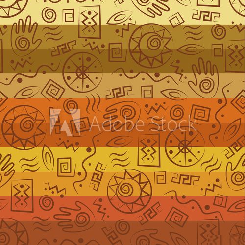 Tribal art. Colorful african seamless pattern.  Afryka Fototapeta