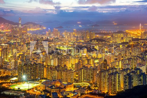 Hong Kong Skyline Kowloon  Fototapety Miasta Fototapeta