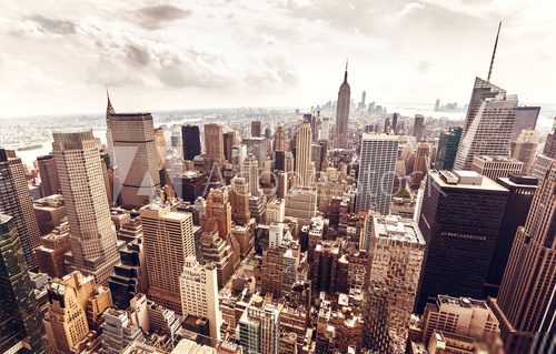 Manhattan skyline aerial view  Fototapety Miasta Fototapeta