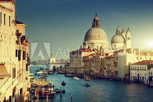 Grand Canal and Basilica Santa Maria della Salute, Venice, Italy  Fototapety Miasta Fototapeta