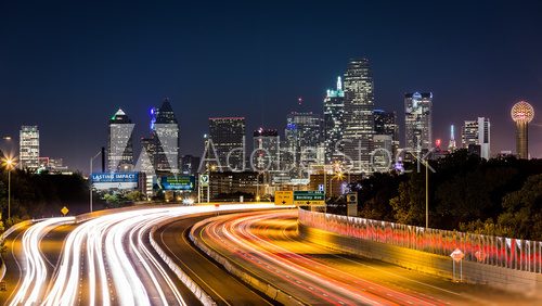 Dallas skyline by night  Fototapety Miasta Fototapeta