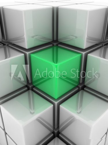 green cube  Optycznie Powiększające Fototapeta