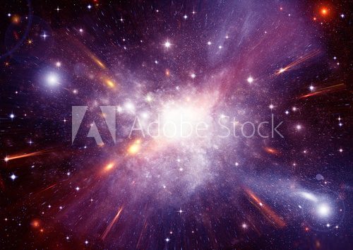Stars of a planet and galaxy in a free space  Fototapety Kosmos Fototapeta