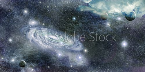 galaxy in space and planets  Fototapety Kosmos Fototapeta
