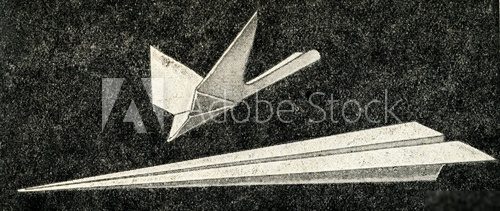 Paper airplanes  Czarno Białe Obraz