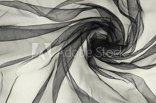 Black tulle background  Czarno Białe Obraz