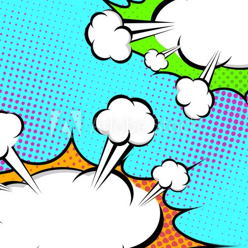 Pop-Art speech clouds abstract retro style banner  Fototapety Komiks Fototapeta
