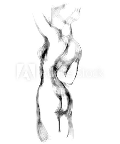 Sketch of woman torso  Drawn Sketch Fototapeta