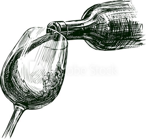 grape wine  Drawn Sketch Fototapeta