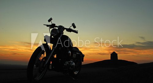 motorbike sunset  Pojazdy Obraz