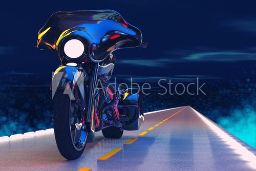 Night Motorcycle  Pojazdy Obraz