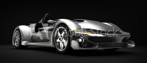 Sports car road-star isolated on black 3d render  Pojazdy Obraz