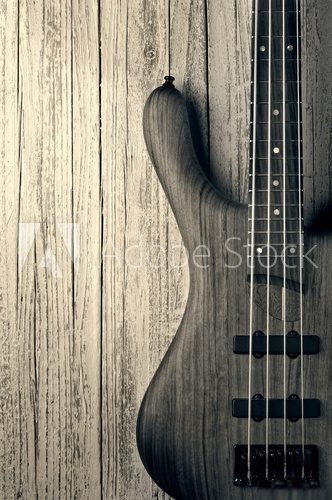 bass on wood vintage photo  Muzyka Obraz