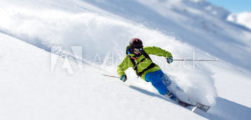 Skifahrer im Tiefschnee  Plakaty dla Nastolatka Plakat