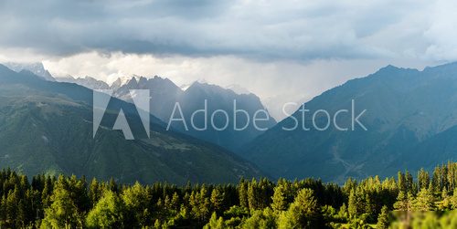 Caucasus mountains nature in Georgia, Svaneti, Mestia  Fototapety Góry Fototapeta