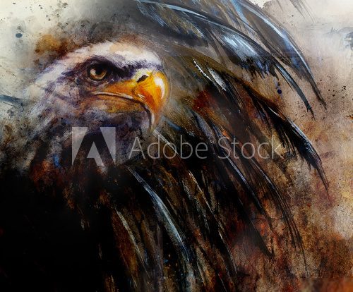 painting  eagle on an abstract background, USA Symbols Freedom  Zwierzęta Plakat