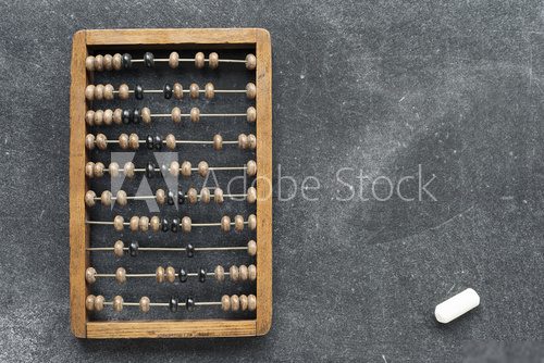 vintage abacus with chalk Plakaty do Biura Plakat