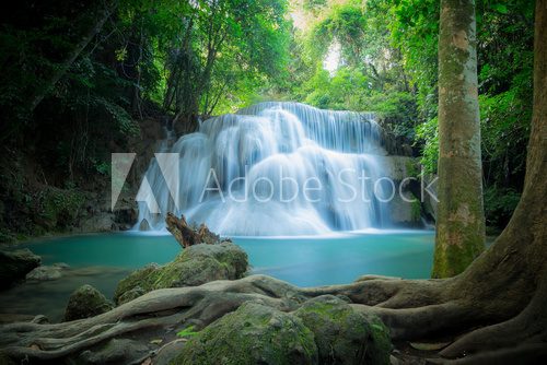 Waterfall in the forest at Huay Mae Kamin waterfall National Par Fototapety Wodospad Fototapeta