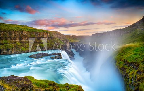 Gulfoss Falls, Iceland Fototapety Wodospad Fototapeta