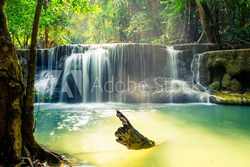 Waterfall deep forest scenic natural at huai mae khamin national park,kanchanaburi, thailand Fototapety Wodospad Fototapeta