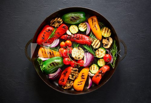 Grilled vegetables in a pan Obrazy do Jadalni Obraz
