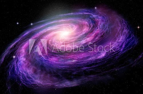 Spiral Galaxy in deep spcae, 3D illustration Fototapety Kosmos Fototapeta