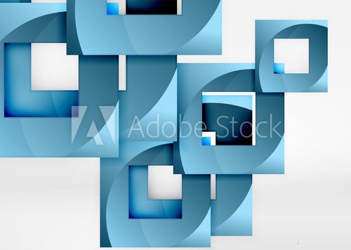 Squares geometric object in light 3d space, abstract background Abstrakcja Obraz