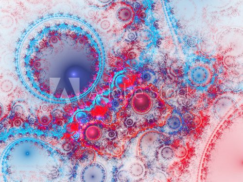 Red and blue fractal texture, digital artwork for creative graphic design Abstrakcja Obraz