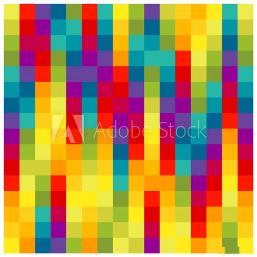 farbenfrohe Quadrate in der Reihe, illustration Abstrakcja Obraz
