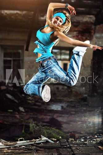 Young woman dancing  Sport Plakat