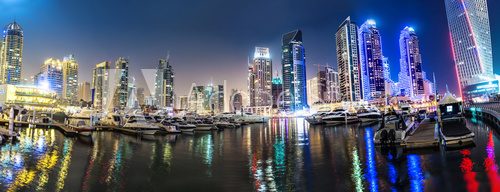 Dubai Marina cityscape, UAE  Architektura Plakat