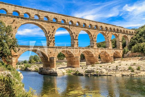 Pont du Gard, Nimes, Provence, France  Architektura Plakat