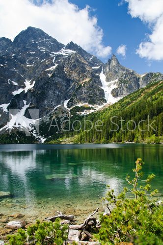 Polish Tatra mountains Morskie Oko lake  Pejzaże Plakat