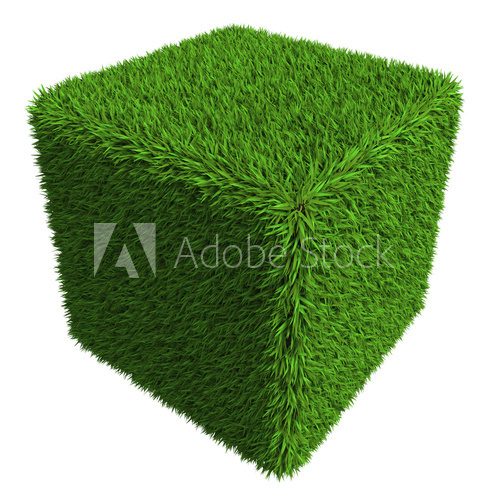 Zielona trójwymiarowa kubatura Fototapety 3D Fototapeta