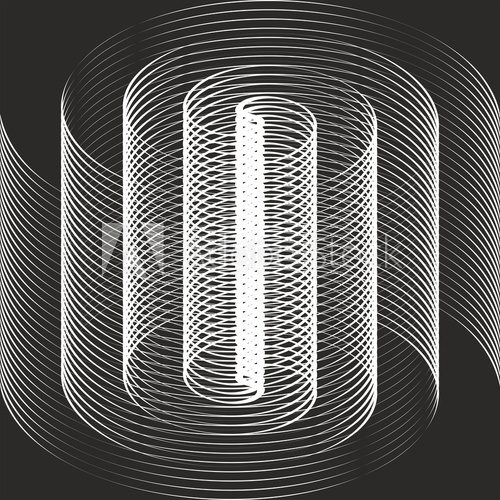 Spiralne uczty w czerni i bieli Fototapety 3D Fototapeta