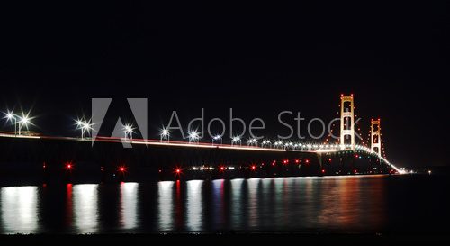 Mackinac Bridge at Night  Fototapety Mosty Fototapeta