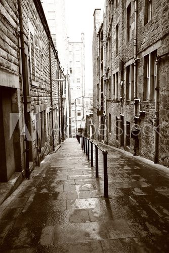Old streets of Edinburgh  Fototapety Czarno-Białe Fototapeta