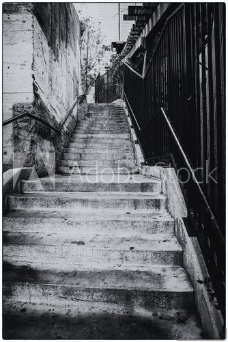 Stairway in Zefat  Fototapety Czarno-Białe Fototapeta