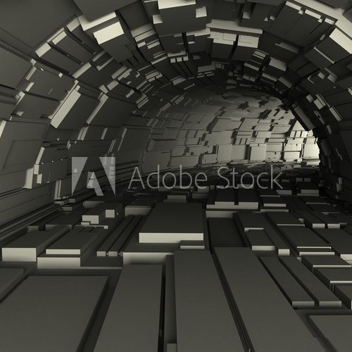 3d render of a tunnel  Fototapety Czarno-Białe Fototapeta