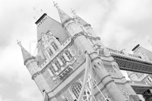 Tower Bridge London in Black and White  Fototapety Czarno-Białe Fototapeta