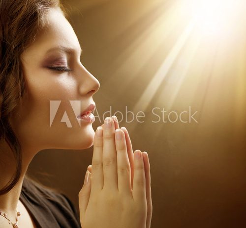 Beautiful Praying Girl  Fototapety Sepia Fototapeta