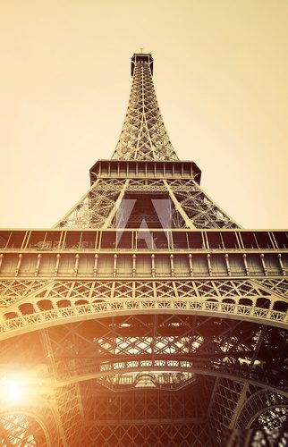 Vintage View of Eiffel Tower  Fototapety Sepia Fototapeta