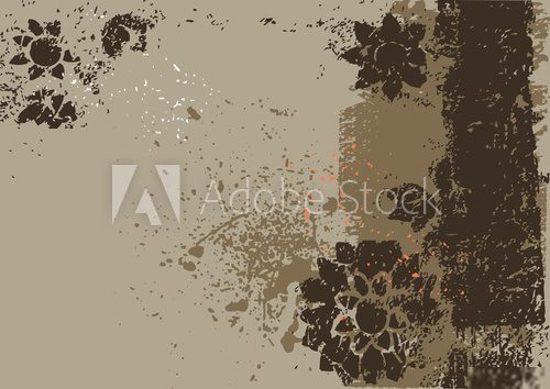 The Abstract Traced Background. Vector  Rysunki kwiatów Fototapeta