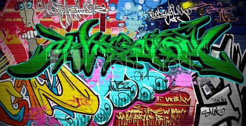Graffiti Art Vector Background. Urban wall  Fototapety Graffiti Fototapeta
