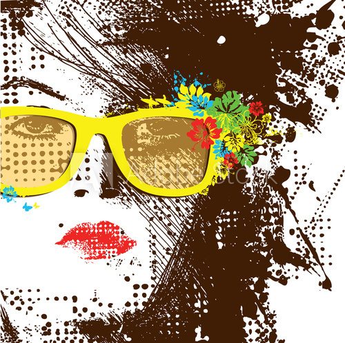 Women in sunglasses  Fototapety Graffiti Fototapeta