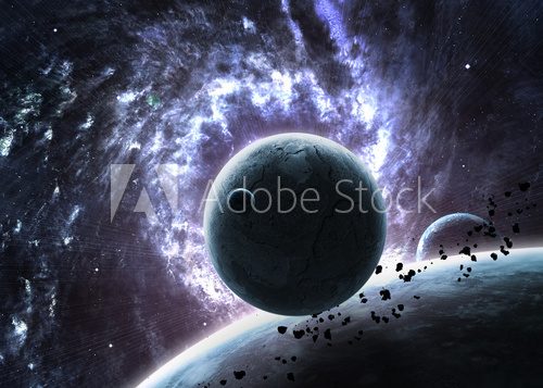 Awesome space background with the explosion of star  Fototapety Kosmos Fototapeta