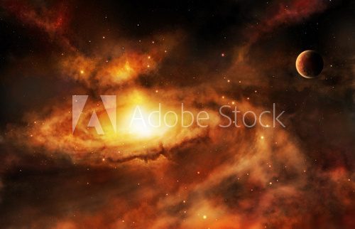Galaxy core nebula in deep space  Fototapety Kosmos Fototapeta