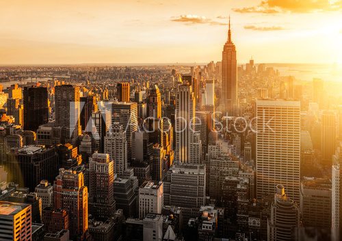New York  Zachód Słońca Fototapeta