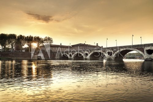 Toulouse Pont Neuf  Zachód Słońca Fototapeta